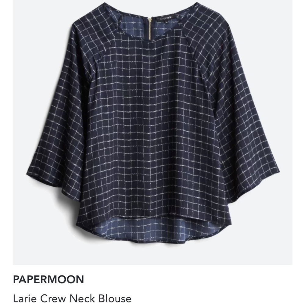 Women’s Navy Blouse size S.  NWT. Feminine flowing fit.